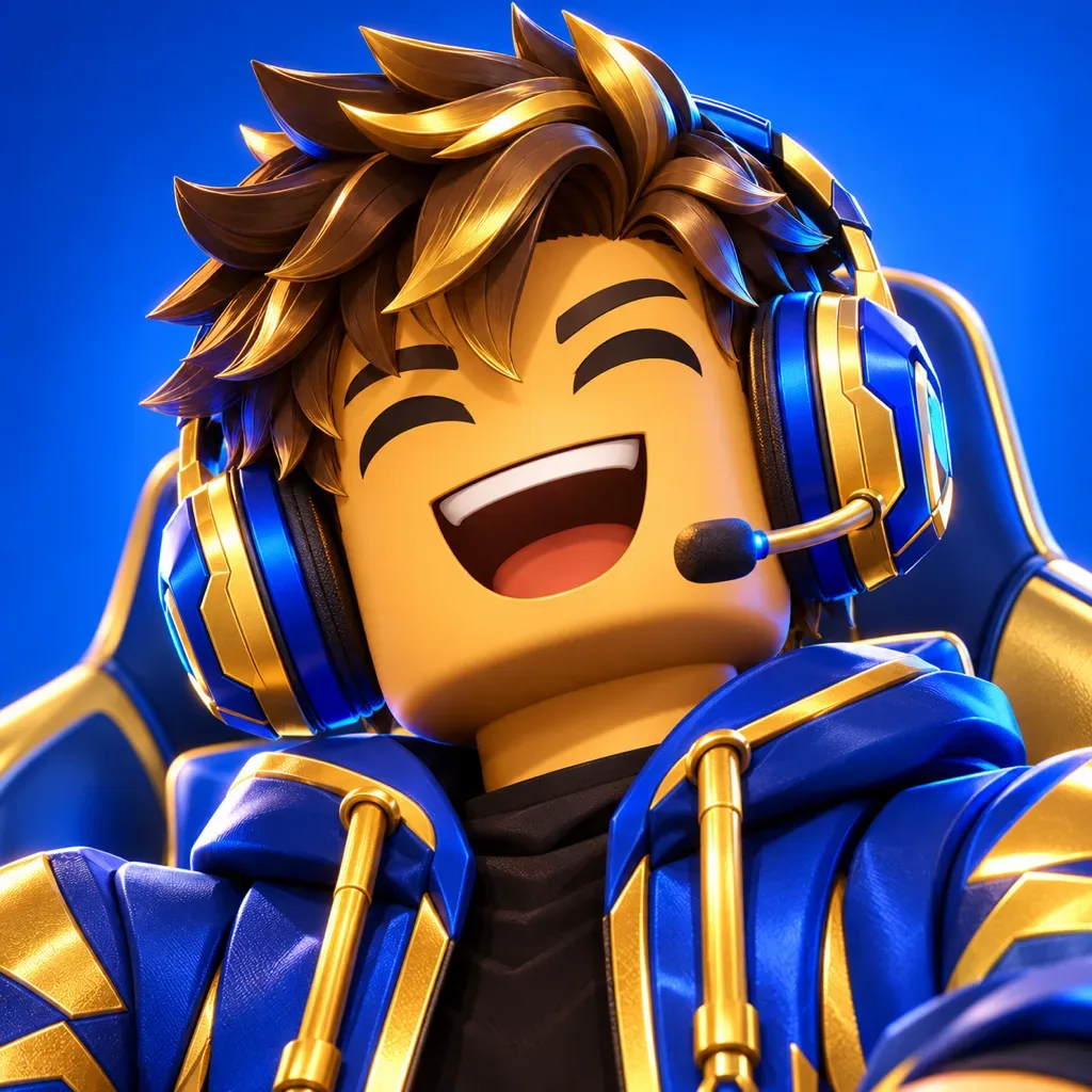 Roblox shirt maker design: Roblox avatar wearing a navy blue varsity jacket with cream leather sleeves and embroidered team letter
